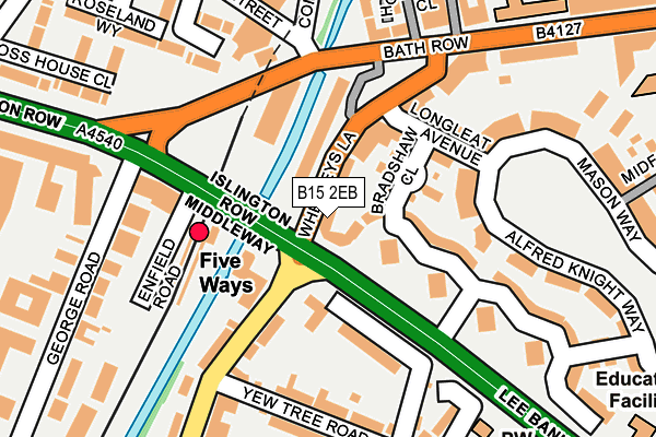 B15 2EB map - OS OpenMap – Local (Ordnance Survey)