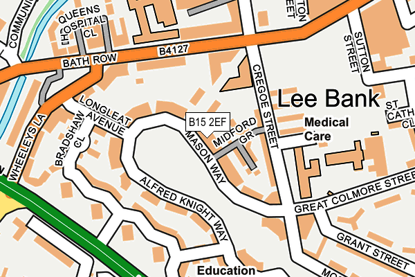 B15 2EF map - OS OpenMap – Local (Ordnance Survey)