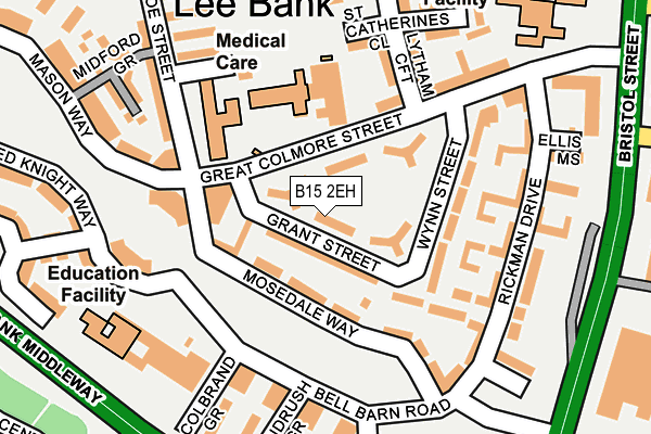 B15 2EH map - OS OpenMap – Local (Ordnance Survey)