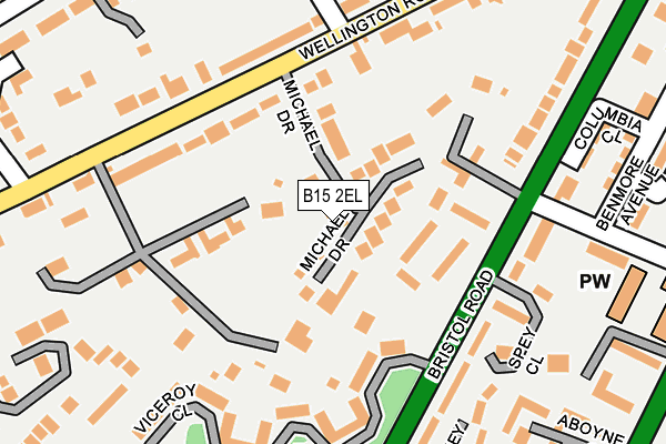 B15 2EL map - OS OpenMap – Local (Ordnance Survey)