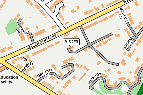 B15 2ER map - OS OpenMap – Local (Ordnance Survey)