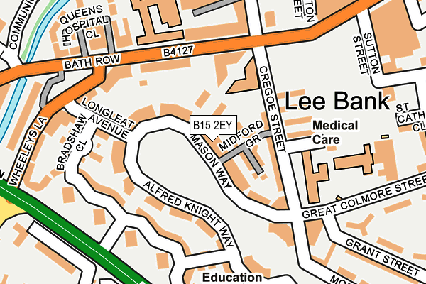 B15 2EY map - OS OpenMap – Local (Ordnance Survey)