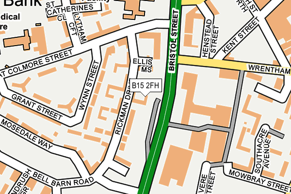 B15 2FH map - OS OpenMap – Local (Ordnance Survey)