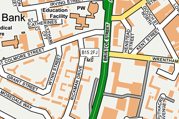 B15 2FJ map - OS OpenMap – Local (Ordnance Survey)