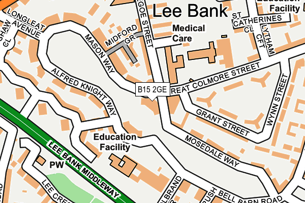 B15 2GE map - OS OpenMap – Local (Ordnance Survey)
