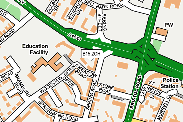 B15 2GH map - OS OpenMap – Local (Ordnance Survey)