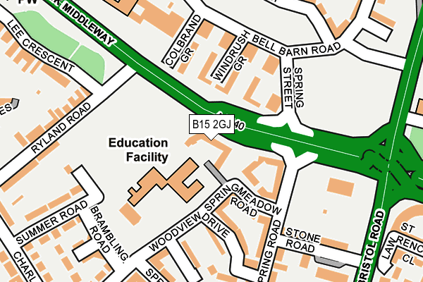 B15 2GJ map - OS OpenMap – Local (Ordnance Survey)