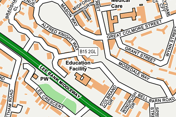 B15 2GL map - OS OpenMap – Local (Ordnance Survey)