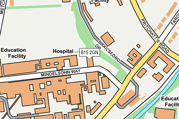B15 2GN map - OS OpenMap – Local (Ordnance Survey)