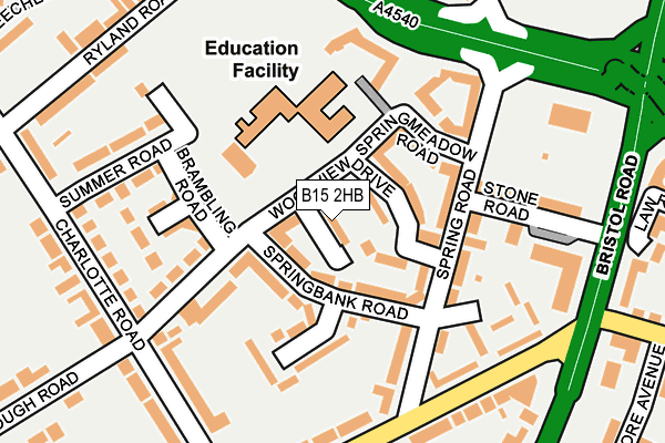 B15 2HB map - OS OpenMap – Local (Ordnance Survey)