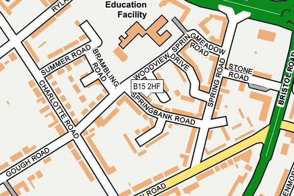 B15 2HF map - OS OpenMap – Local (Ordnance Survey)