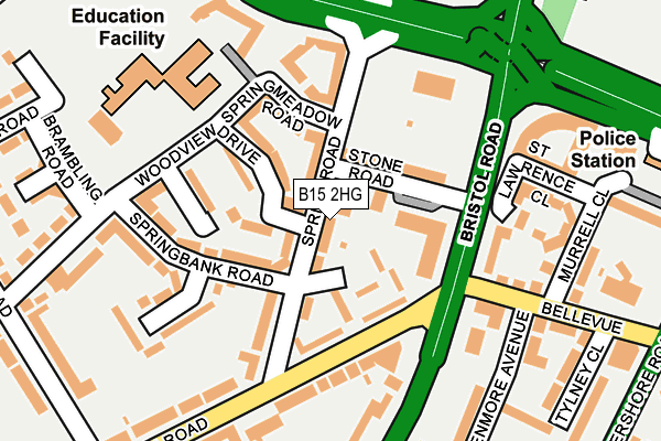 B15 2HG map - OS OpenMap – Local (Ordnance Survey)