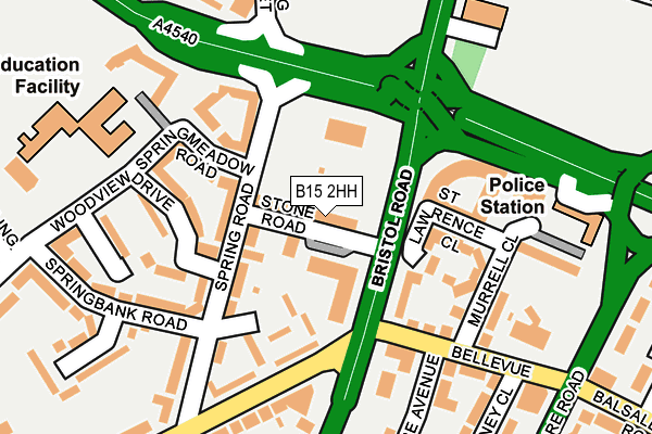 B15 2HH map - OS OpenMap – Local (Ordnance Survey)