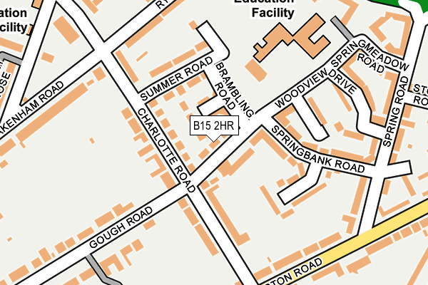 B15 2HR map - OS OpenMap – Local (Ordnance Survey)