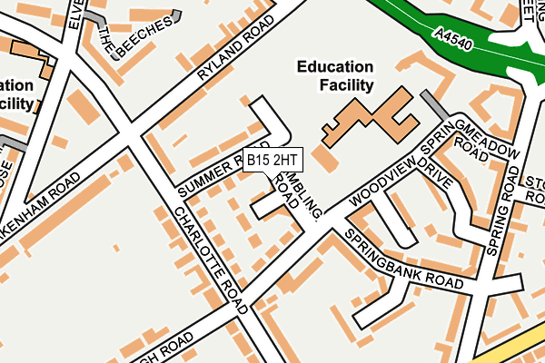 B15 2HT map - OS OpenMap – Local (Ordnance Survey)