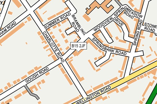 B15 2JF map - OS OpenMap – Local (Ordnance Survey)