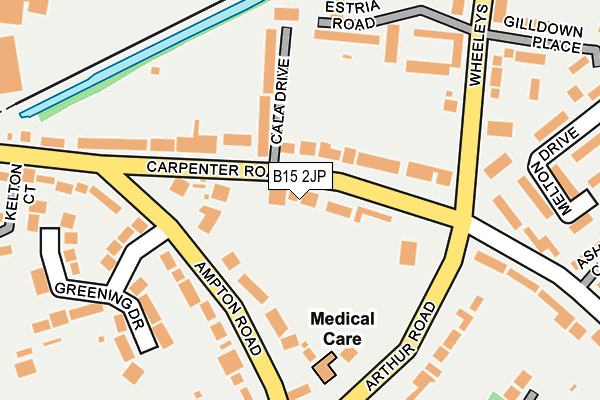 B15 2JP map - OS OpenMap – Local (Ordnance Survey)