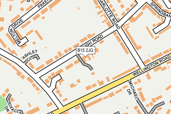 B15 2JQ map - OS OpenMap – Local (Ordnance Survey)