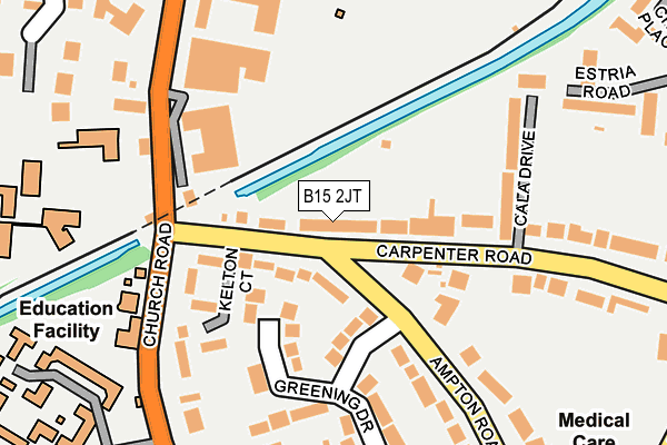 B15 2JT map - OS OpenMap – Local (Ordnance Survey)