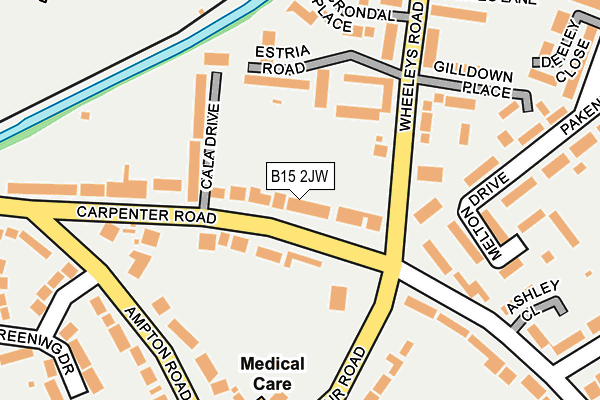 B15 2JW map - OS OpenMap – Local (Ordnance Survey)