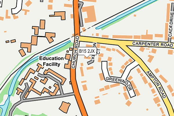 B15 2JX map - OS OpenMap – Local (Ordnance Survey)