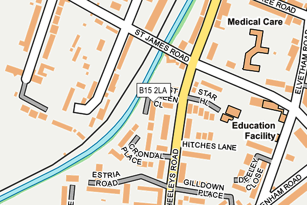 B15 2LA map - OS OpenMap – Local (Ordnance Survey)