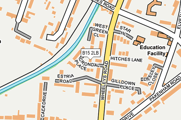 B15 2LB map - OS OpenMap – Local (Ordnance Survey)