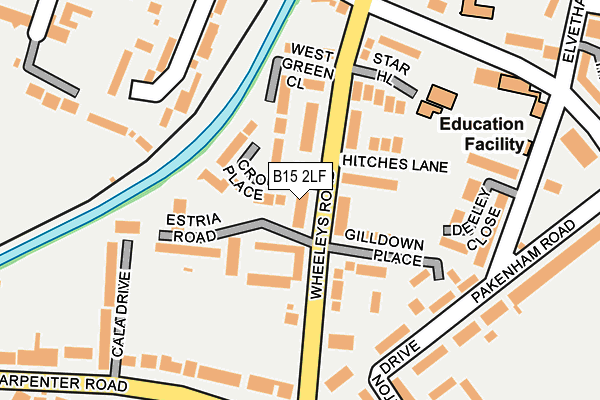 B15 2LF map - OS OpenMap – Local (Ordnance Survey)