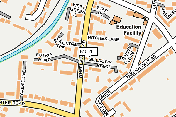 B15 2LL map - OS OpenMap – Local (Ordnance Survey)