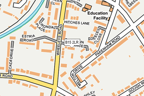 B15 2LR map - OS OpenMap – Local (Ordnance Survey)