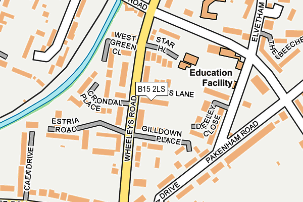 B15 2LS map - OS OpenMap – Local (Ordnance Survey)