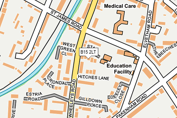 B15 2LT map - OS OpenMap – Local (Ordnance Survey)