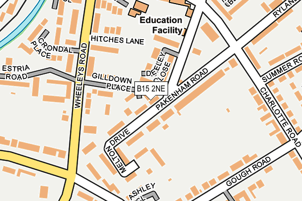 B15 2NE map - OS OpenMap – Local (Ordnance Survey)