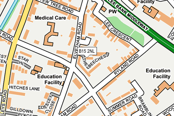 B15 2NL map - OS OpenMap – Local (Ordnance Survey)