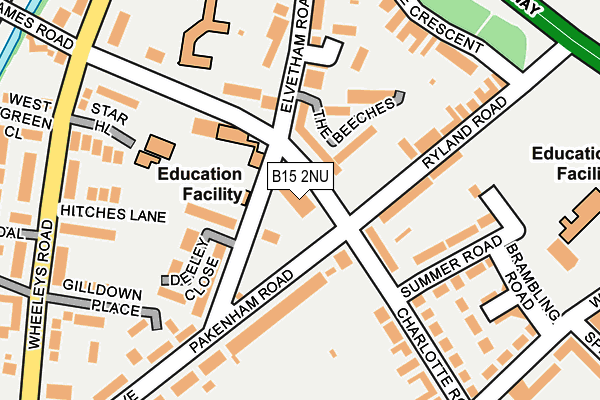 B15 2NU map - OS OpenMap – Local (Ordnance Survey)