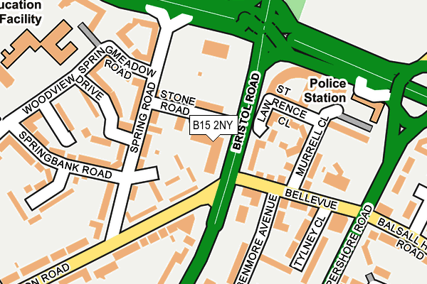 B15 2NY map - OS OpenMap – Local (Ordnance Survey)