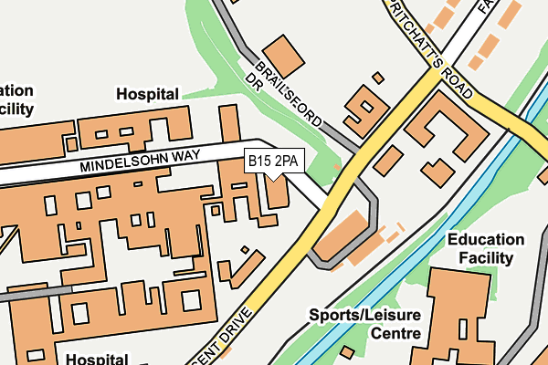 B15 2PA map - OS OpenMap – Local (Ordnance Survey)