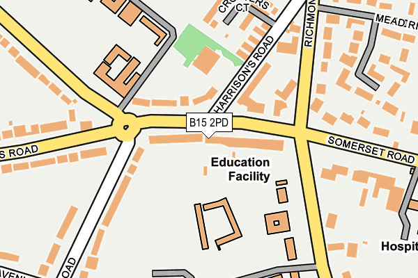 B15 2PD map - OS OpenMap – Local (Ordnance Survey)