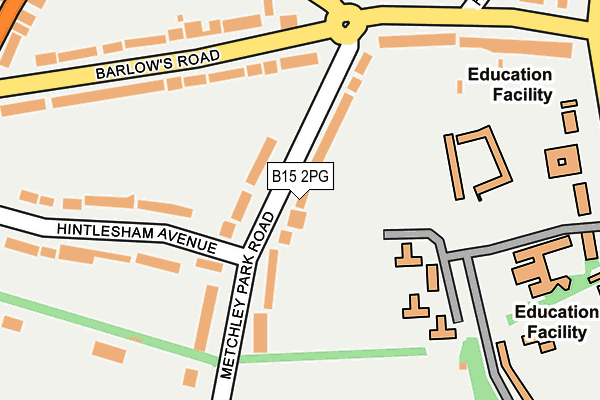 B15 2PG map - OS OpenMap – Local (Ordnance Survey)