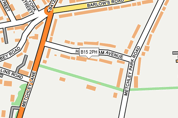 B15 2PH map - OS OpenMap – Local (Ordnance Survey)