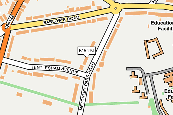 B15 2PJ map - OS OpenMap – Local (Ordnance Survey)