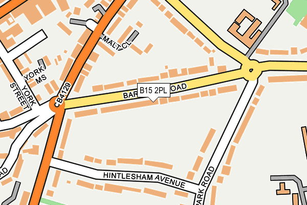 B15 2PL map - OS OpenMap – Local (Ordnance Survey)