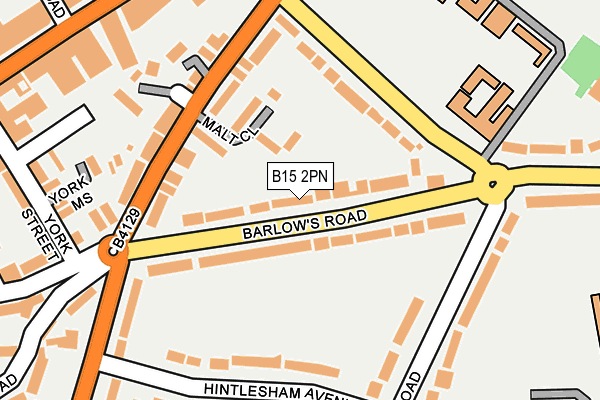 B15 2PN map - OS OpenMap – Local (Ordnance Survey)