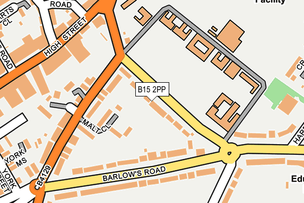 B15 2PP map - OS OpenMap – Local (Ordnance Survey)