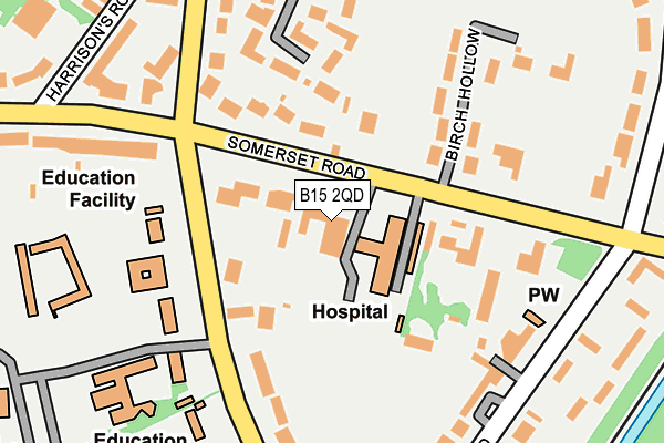 B15 2QD map - OS OpenMap – Local (Ordnance Survey)