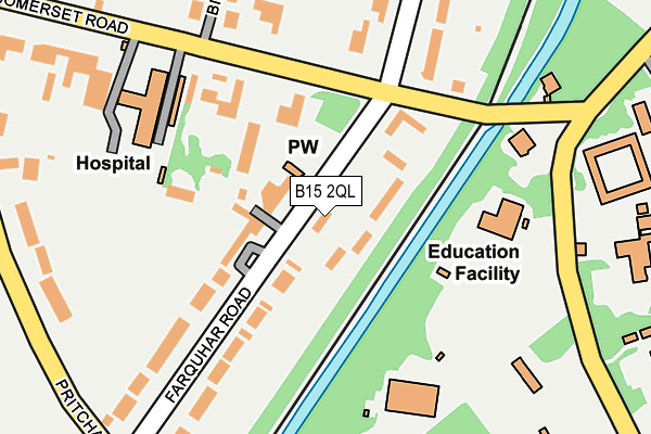 B15 2QL map - OS OpenMap – Local (Ordnance Survey)