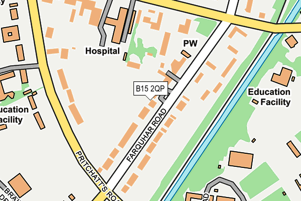 B15 2QP map - OS OpenMap – Local (Ordnance Survey)
