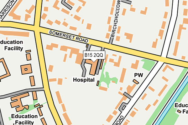 B15 2QQ map - OS OpenMap – Local (Ordnance Survey)