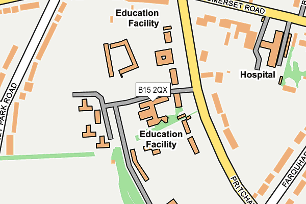 B15 2QX map - OS OpenMap – Local (Ordnance Survey)