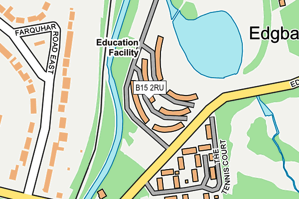 B15 2RU map - OS OpenMap – Local (Ordnance Survey)